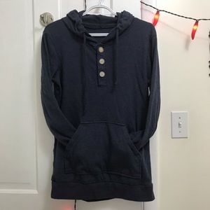 Pull-over Hoody with Buttons